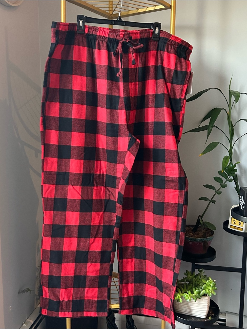 Sonoma men’s essentials flannel pajamas pants Red and Black Buffalo Plaid XXL